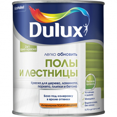 Краска ВД DULUX Полы и лестницы BC 0,75л полуглянцевая