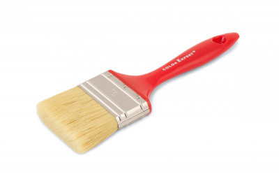 Кисть флейцевая Колор Эксперт красная пластиковая ручка 70мм,толщина 16мм, смешанная щетина