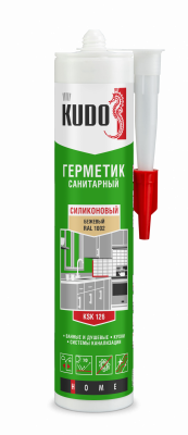 Герметик силиконовый санитарный KUDO бежевый 280 мл