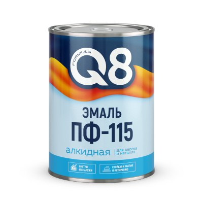 Эмаль ФОРМУЛА Q8 ПФ-115 красно-коричневая 0,9кг