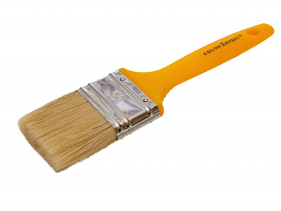 Кисть флейцевая Колор Эксперт желтая пластиковая ручка 50мм, толщина 14мм, смешанная щетина
