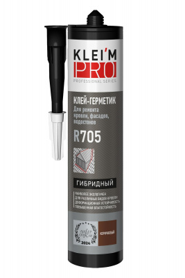 Клей-герметик гибридный для кровли KLEI`MPRO R705 коричневый 300 мл, картридж