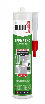 Герметик силиконовый санитарный KUDO графитовый черный 280 мл