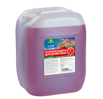 Состав огнебиозащитный Просепт ОГНЕБИО 1-я группа гот состав бесцветный, 20л/25кг