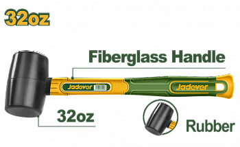 Киянка резиновая 900гр черная с фибергласовой ручкой JADEVER