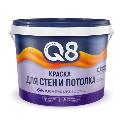 Краска ФОРМУЛА Q8 ВД-АК для стен и потолка 13кг