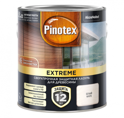 Лазурь PINOTEX-EXTREME для дерева белая 2.5л