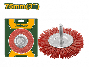 Щетка-крацовка для дрели 75мм плоская полимерно-абразивная JADEVER