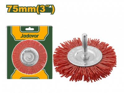 Щетка-крацовка для дрели 75мм плоская полимерно-абразивная JADEVER
