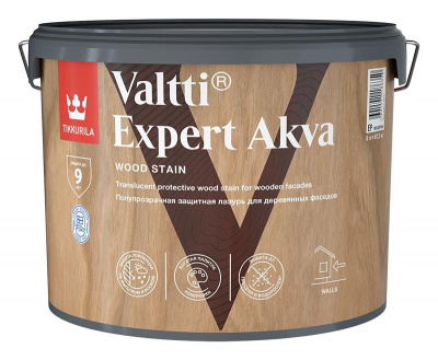 Лазурь-антисептик TIKKIVALA лессирующий VALTTI EXPERT AKVA полуматовый база EP 9л