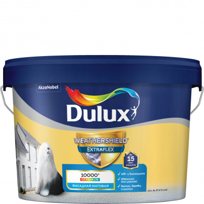 Краска Dulux Weathershield Extraflex для фасадов и цоколей BW 2,5л