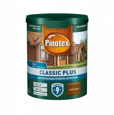 Пропитка-антисептик быстросохнущая Omnitex Classic Plus 3 в 1 тиковое дерево 0,9л