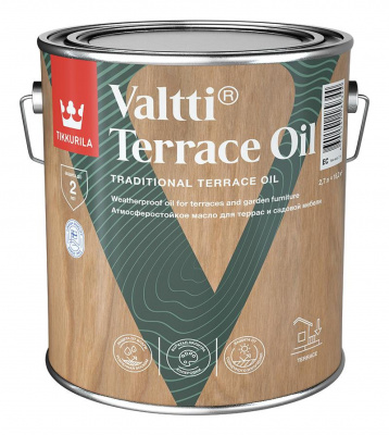 Масло для террас и садовой мебели TIKKIVALA VALTTI Terrace Oil бесцветное база EC 2,7л