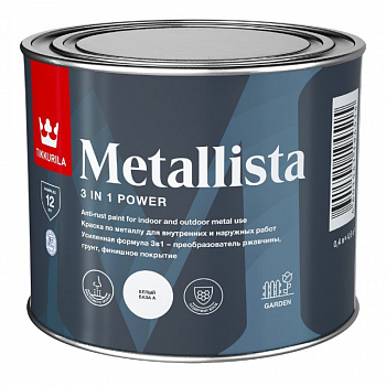 Краска 3 в 1 TIKKIVALA Metallista база A глянцевая 0,8л