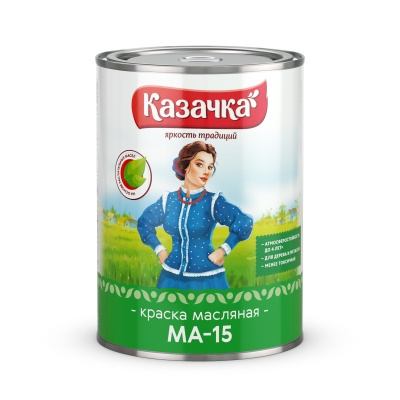 Краска масляная КАЗАЧКА МА-15 жёлтая 0,9кг 