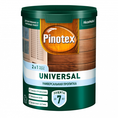 Пропитка PINOTEX-UNIVERSAL 2 в 1 Скандинавский серый 9л.