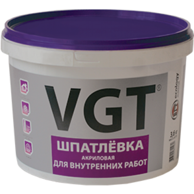 Шпатлевка акриловая VGT для внутренних работ 3,6кг