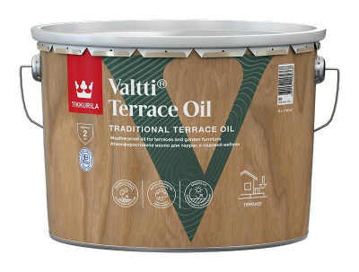 Масло для террас и садовой мебели Тиккурила VALTTI Terrace Oil бесцветное EC 9л