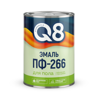 Эмаль для пола ПФ-266 ФОРМУЛА Q8 красно-коричневая 0,8кг