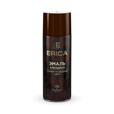 Аэрозольная эмаль алкидная Erica коричневая 520мл