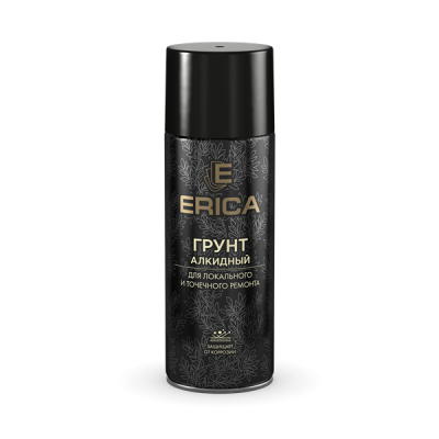 Аэрозольный грунт алкидный Erica черный 520мл