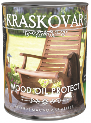 Масло льняное для дерева Kraskovar Wood Oil Protect 0,75л