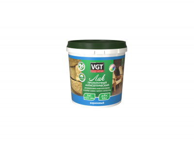 Лак акриловый VGT пропиточный с антисептиком белый 0,9кг (до-15)