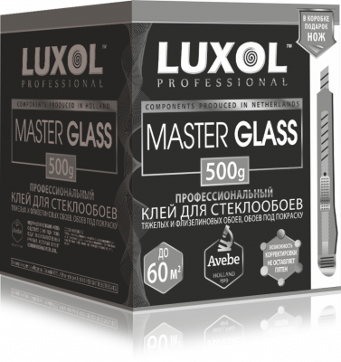 Клей обойный «LUXOL MASTER GLASS» (Professional) 500 г, коробка