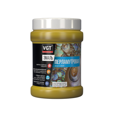 Эмаль акриловая ВД-АК-1179 VGT универсальная перламутровая золото 0,23кг (неморозостойкая)