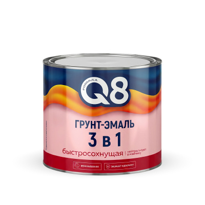 Грунт-эмаль по ржавчине ФОРМУЛА Q8 быстросохнущая серая 1,8кг