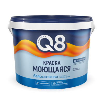 Краска ФОРМУЛА Q8 ВД-АК моющаяся 13кг