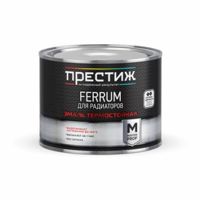 Эмаль для радиаторов акриловая термостойкая ПРЕСТИЖ белая 0,4кг