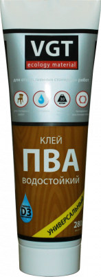 Клей ПВА водостойкий VGT 0,28кг туба