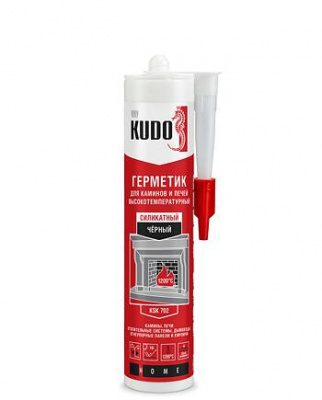 Герметик силикатный для каминов и печей KUDO HOME 1200C черный 280мл