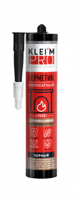 Герметик силикатный для печей и каминов KLEI`MPRO жаропрочный черный 280мл