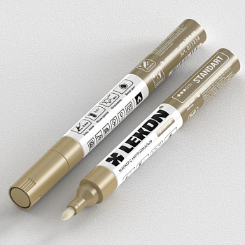 Маркер LEKON Standart с нитроэмалью 4 мм цвет золото