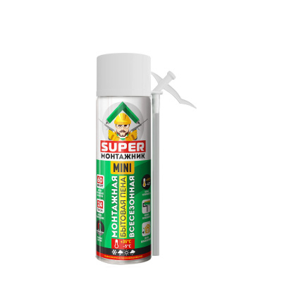 Пена бытовая SUPER МОНТАЖНИК MINI монтажная всесезонная 300г