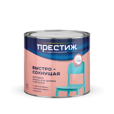 Эмаль акриловая ПРЕСТИЖ матовая красная 1,9кг
