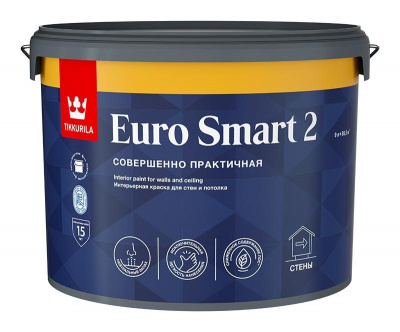 Краска Тиккурила ЕВРО 2 SMART глубокоматовая интерьерная 9л