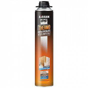 Утеплитель напыляемый ZIGGER PF THERMO профессиональный, 870мл, 940г