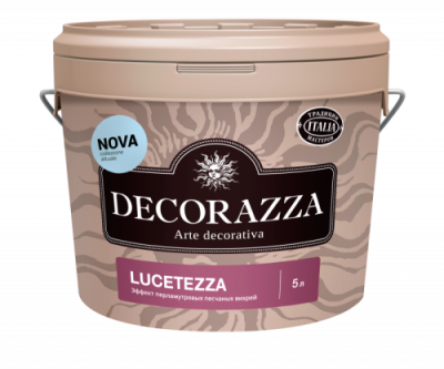 Декоративное покрытие DECORAZZA Lucetezza Nova LCN001 база Argento 5л с эффектом песчаных вихрей