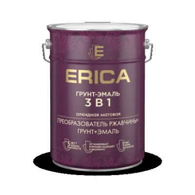 Грунт-эмаль 3 в 1 Erica красная 5,5кг