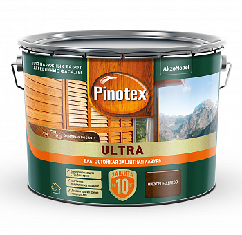 Лазурь влагостойкая PINOTEX-ULTRA орех 9л