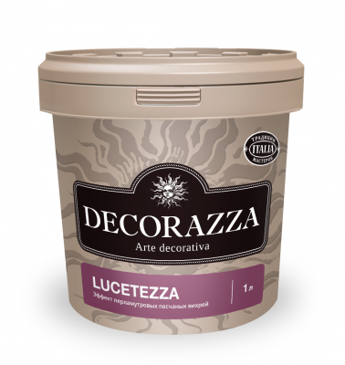 Декоративное покрытие DECORAZZA Lucetezza LC001 база Argento 1л с эффектом песчаных вихрей