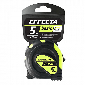 Рулетка с магнитом Effecta Basic 3S 5м/25мм, 3стопа
