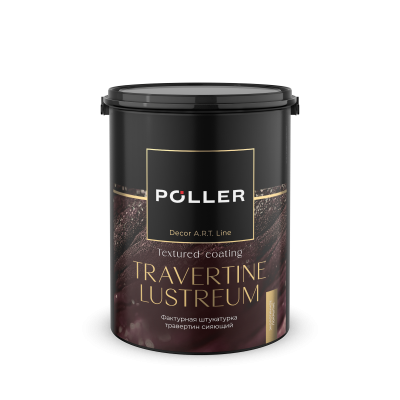 Штукатурка травертин сияющий TRAVERTINE LUSTREUM Poller A.R.T. белая перламутровая 6кг