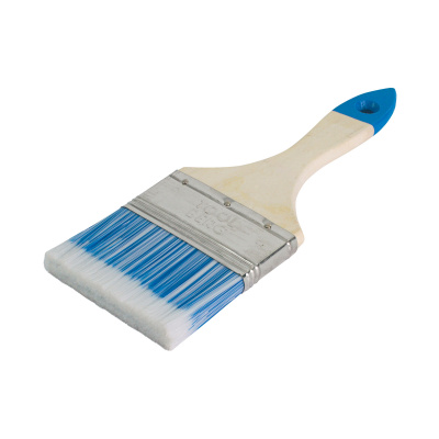 Кисть плоская Лазурит-Стандарт 75 мм искусственная щетина, деревянная ручка TOOLBERG