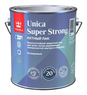 Лак универсальный TIKKURILA UNICA SUPER STRONG база EP полуматовый 2,7л