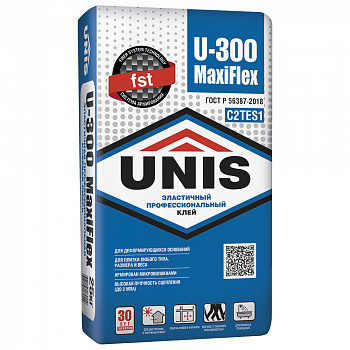 Клей плиточный Юнис U-300 высокоэластичный 25кг