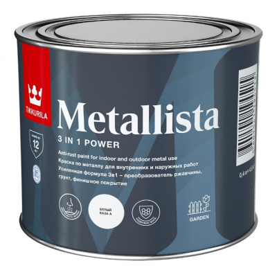 Краска 3 в 1 TIKKIVALA Metallista база A глянцевая 0,8л